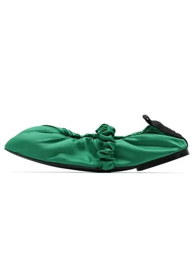 Scrunch Satin Ballerina Kelly Green - GANNI - BALAAN 2