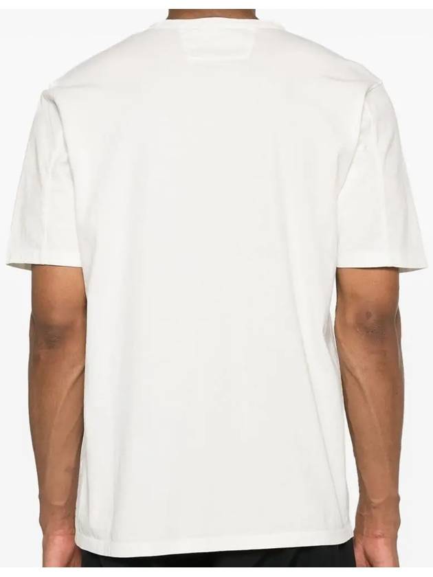 24/1 Jersey Garment Dyed Logo Short Sleeve T-Shirt White - CP COMPANY - BALAAN 4