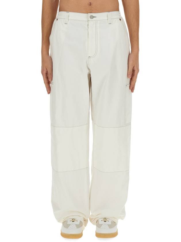 Zipper Detail Loose Straight Jeans Off White - MAISON MARGIELA - BALAAN 2