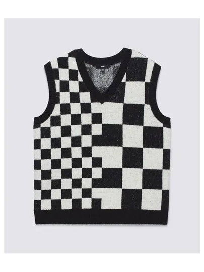 Courtyard Checker Sweater Vest Marshmallow VN000F6WFS81 - VANS - BALAAN 1