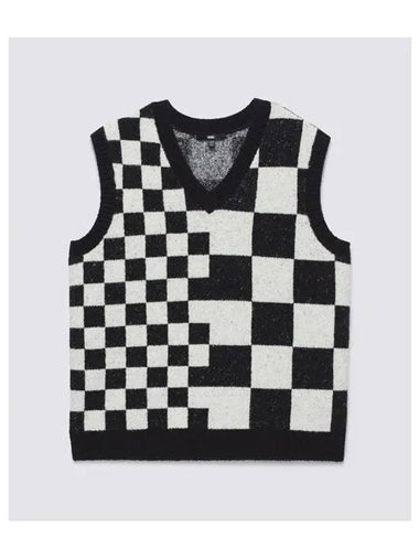 Courtyard Checkerboard Vest Marshmallow Black - VANS - BALAAN 1