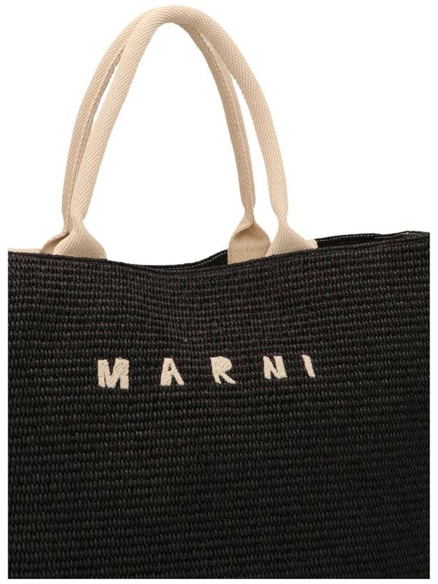 Raffia East West Tote Bag Black - MARNI - BALAAN 4