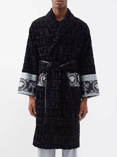 Baroque Pattern Bathrobe Lounge Wear Black - VERSACE - BALAAN 2