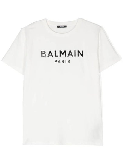 Kids Logo Short Sleeve T-Shirt Ivory - BALMAIN - BALAAN 2