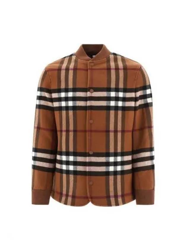 Quilted Check Wool Blend Bomber Jacket Dark Birch Brown - BURBERRY - BALAAN 2