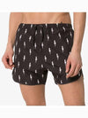 Men's Lightning Bolt Print Swim Shorts Black - NEIL BARRETT - BALAAN.