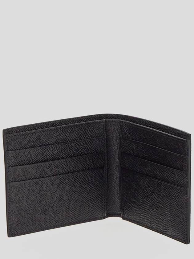 Logo Plaque Calf Leather Half Wallet Black - DOLCE&GABBANA - BALAAN 5