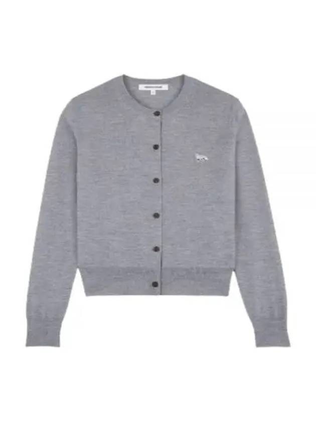 Baby Fox Patch Regular Cardigan Grey Melange - MAISON KITSUNE - BALAAN 2