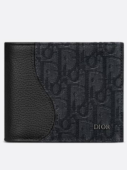 Saddle Oblique Jacquard Half Wallet Black - DIOR - BALAAN 2