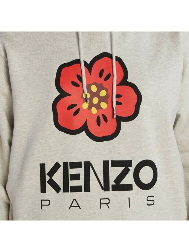 Flower logo brushed hoodie pale gray 2SW063 4ME 93 - KENZO - BALAAN 4