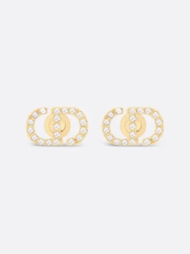 Petit CD Crystal Mini Stud Earrings Gold - DIOR - BALAAN 2