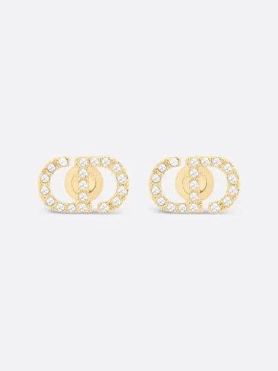 Petit CD Crystal Mini Stud Earrings Gold - DIOR - BALAAN 2