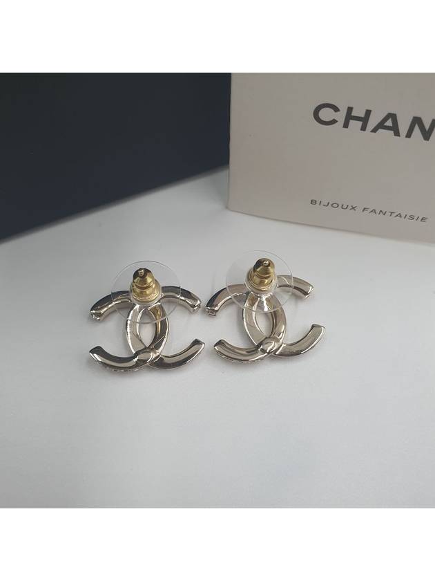 CC Logo Crystal Stud Earrings Gold - CHANEL - BALAAN 8