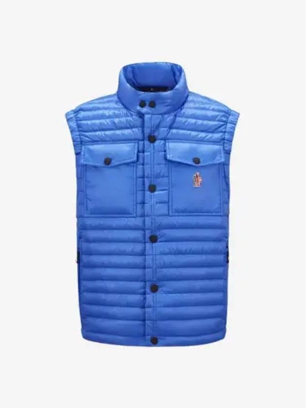 Grenoble Logo Patch Quilted Vest Blue - MONCLER - BALAAN 2