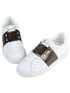 Rockstud Hidden Open Low Top Sneakers White Ruthenium - VALENTINO - BALAAN 5