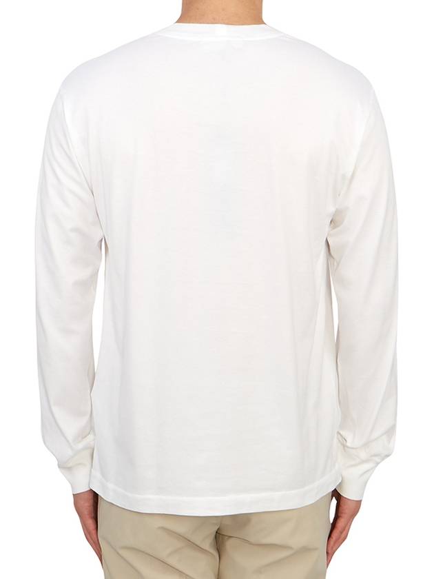 Logo Patch Cotton Jersey Long Sleeve T-Shirt White - STONE ISLAND - BALAAN 4