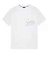 Lettering Logo Print Pocket Short Sleeve T-shirt White - STONE ISLAND - BALAAN 2