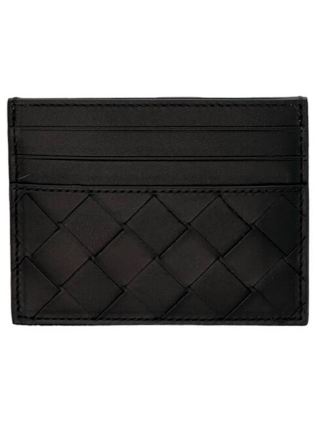 Intrecciato Leather Card Wallet Black - BOTTEGA VENETA - BALAAN 3