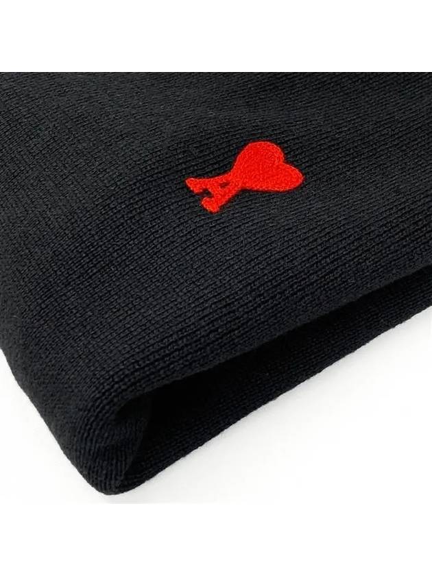 Heart Logo Wool Knit Top Black - AMI - BALAAN 7