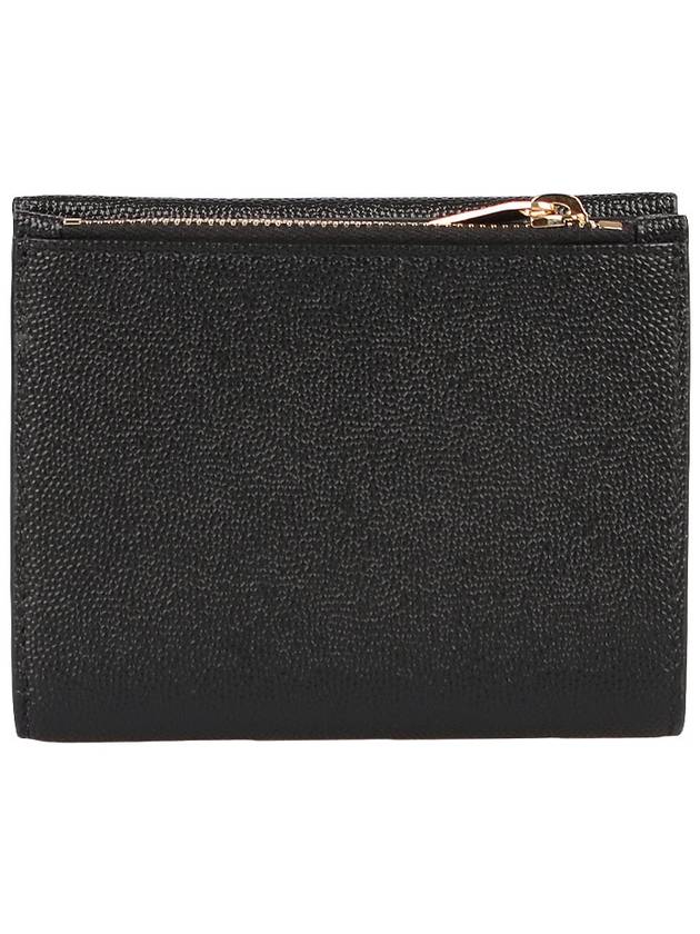 Uptown Compact Grain De Poudre Embossed Leather Halfwallet Black - SAINT LAURENT - BALAAN 4