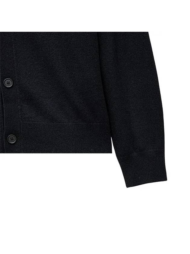 Keve Face Wool V-neck Cardigan Black - ACNE STUDIOS - BALAAN 7