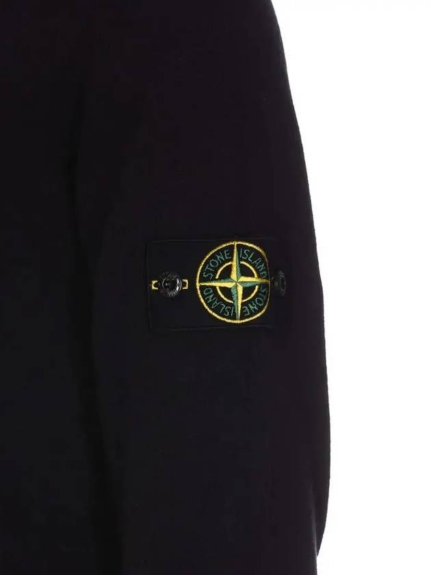 Wappen Patch Crew Neck Cotton Knit Top Navy - STONE ISLAND - BALAAN 5