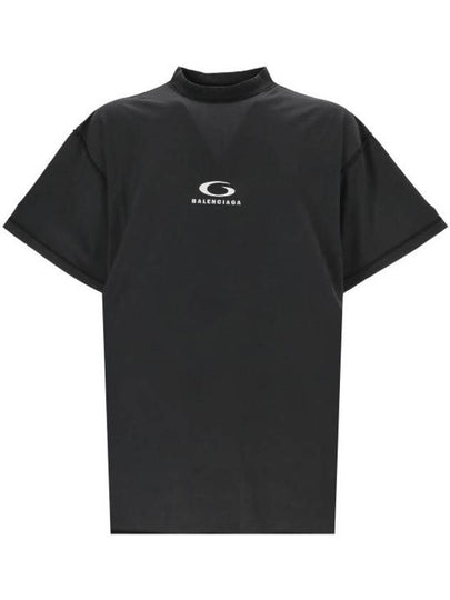 Logo Print Short Sleeve T-Shirt Black - BALENCIAGA - BALAAN 2