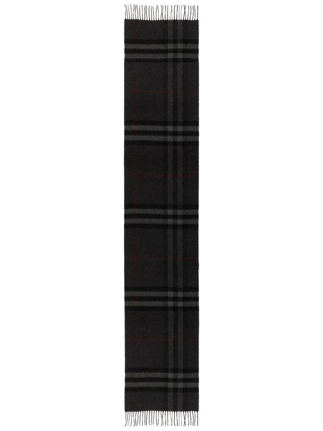 Check Cashmere Scarf Charcoal - BURBERRY - BALAAN 3