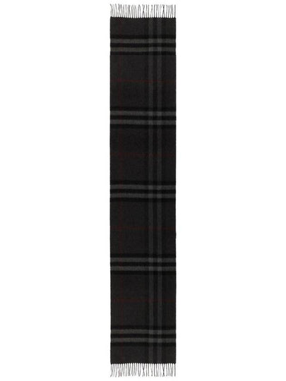 Check Cashmere Scarf Charcoal - BURBERRY - BALAAN 2