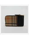 Vintage Check Leather Zipper Card Wallet Beige - BURBERRY - BALAAN 2