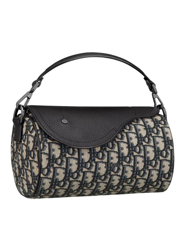 Roller Mini Oblique Jacquard Grained Calfskin Cross Bag Black Beige - DIOR - BALAAN 1