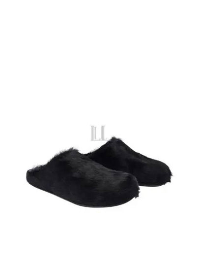 Calf Hair Fussbett Slippers Black - MARNI - BALAAN 2