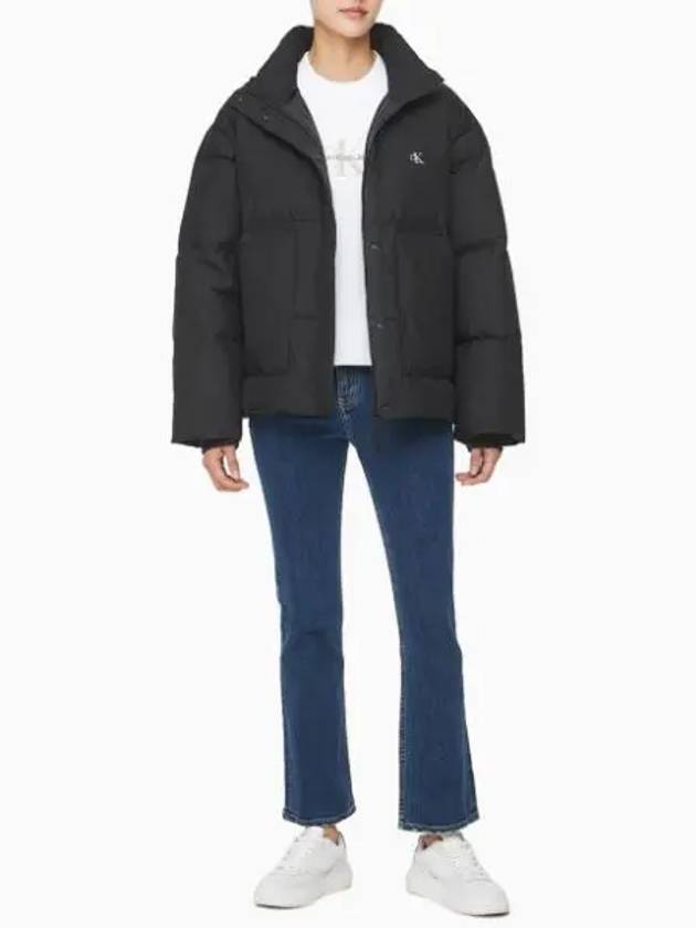 JEANS New wear women s short length stand collar puffer jacket J224676 BEH - CALVIN KLEIN - BALAAN 1