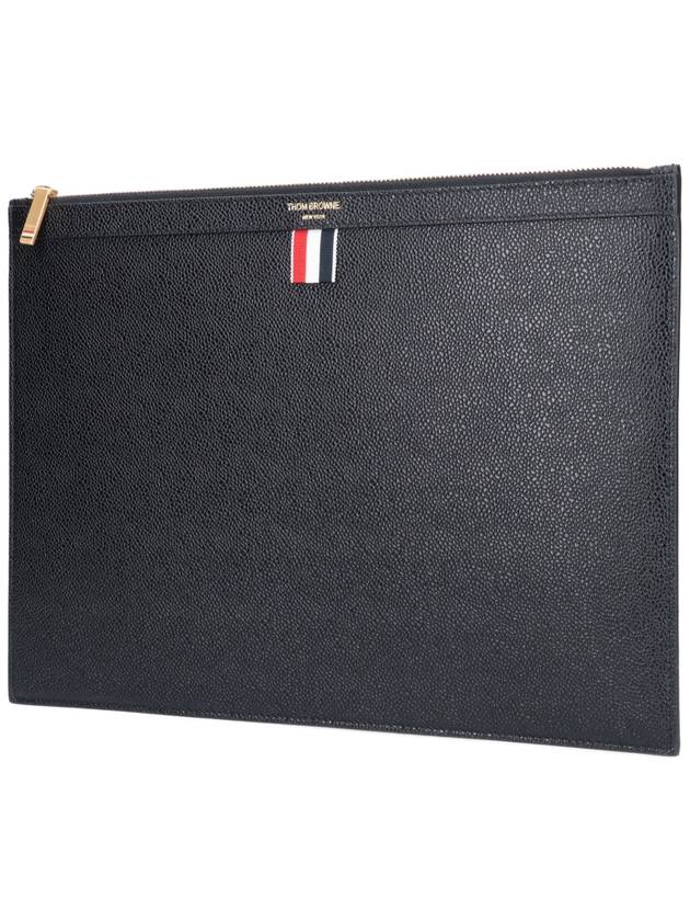 Medium Document Holder Clutch Bag Black - THOM BROWNE - BALAAN 3