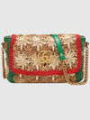 Marmont raffia flower small shoulder bag - GUCCI - BALAAN 2