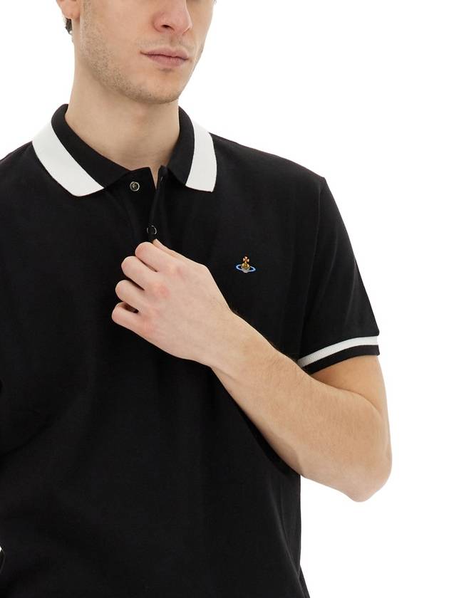 Classic ORB Logo Polo Shirt Black - VIVIENNE WESTWOOD - BALAAN 7