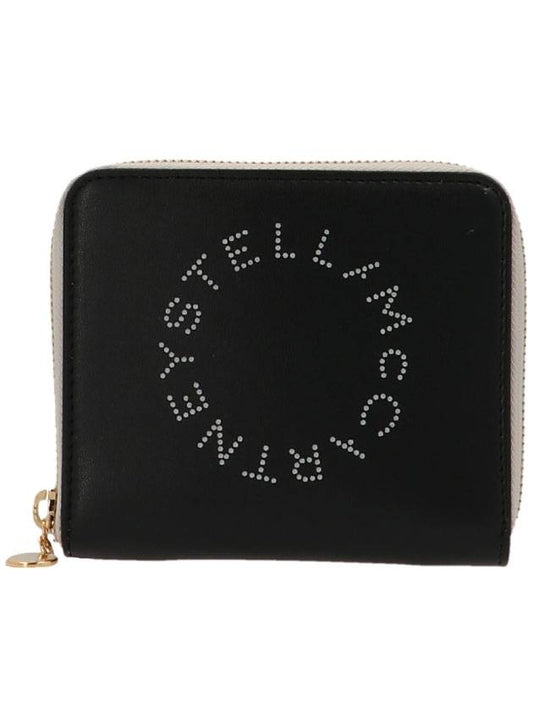 Stella Logo Zip Around Halfwallet Black - STELLA MCCARTNEY - BALAAN.