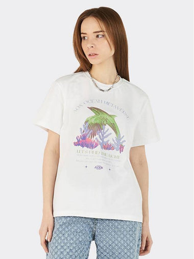 Riso Graphic Birphin Short Sleeve T-shirts White - AOX - BALAAN 1