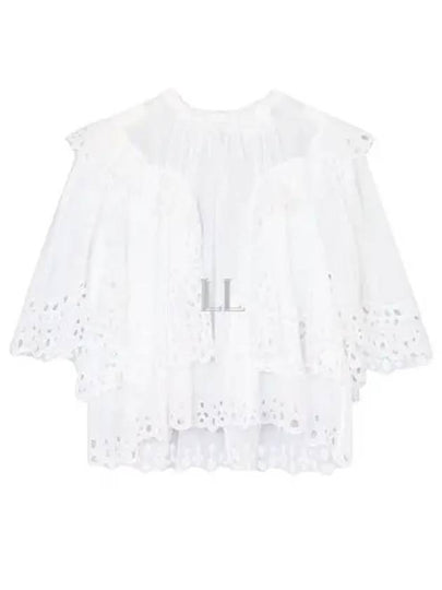 Katia Ruffled Broderie Anglaise Cotton Blouse White - ISABEL MARANT - BALAAN 2