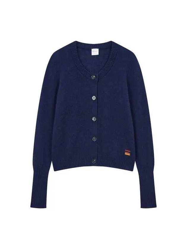 Women s Cashmere Round Neck Button Up Cardigan Navy 270465 - PAUL SMITH - BALAAN 1