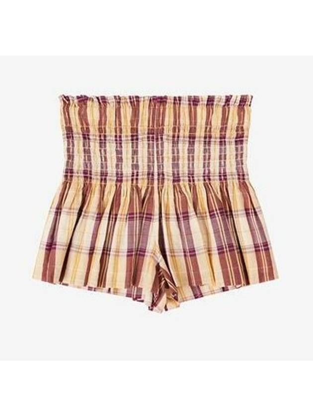 Ruffle Check Shorts Yellow - ISABEL MARANT - BALAAN.