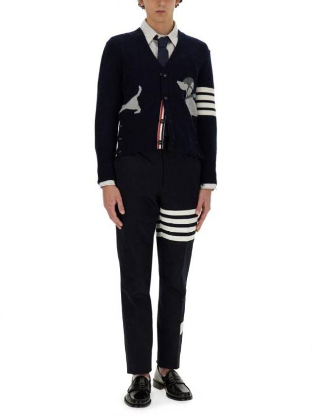 Hector 4 Bar Stripe Cardigan Black - THOM BROWNE - BALAAN 3