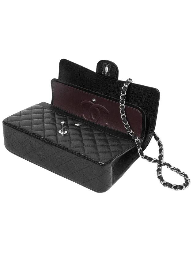 Classic Grained Calfskin Medium Shoulder Bag Black - CHANEL - BALAAN 4