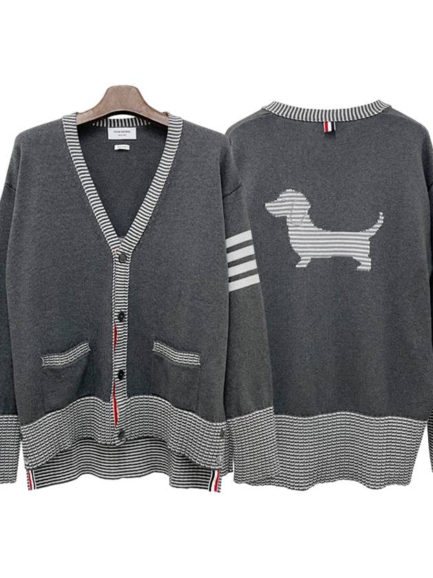 Hector Intarsia Cotton Cardigan Grey - THOM BROWNE - BALAAN 2