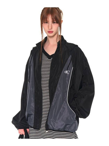 Zize Piping Windbreaker Black - ZIZEMUSEUM - BALAAN 1