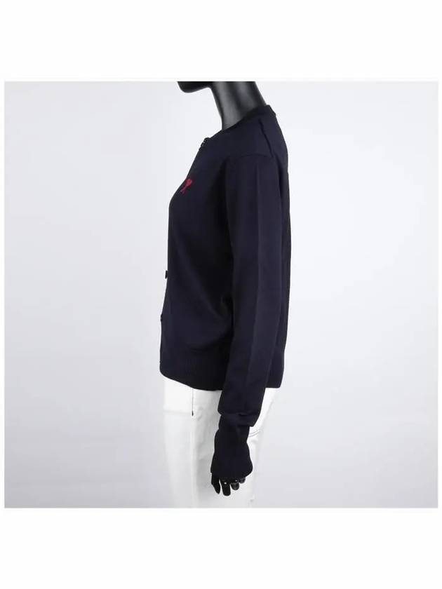 De Coeur Crew Neck Cardigan Navy - AMI - BALAAN 4