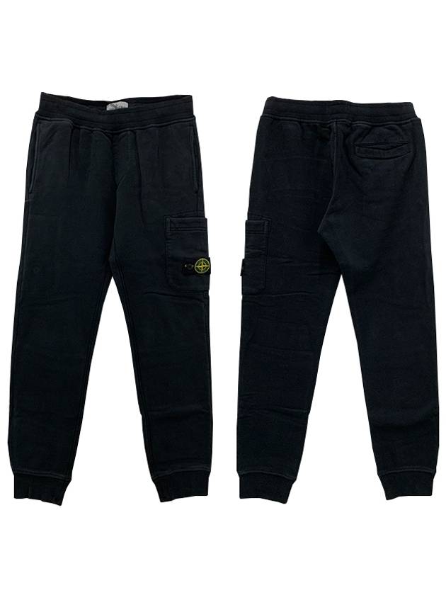 Kids Logo Patch Cotton Training Pants Black - STONE ISLAND - BALAAN 2