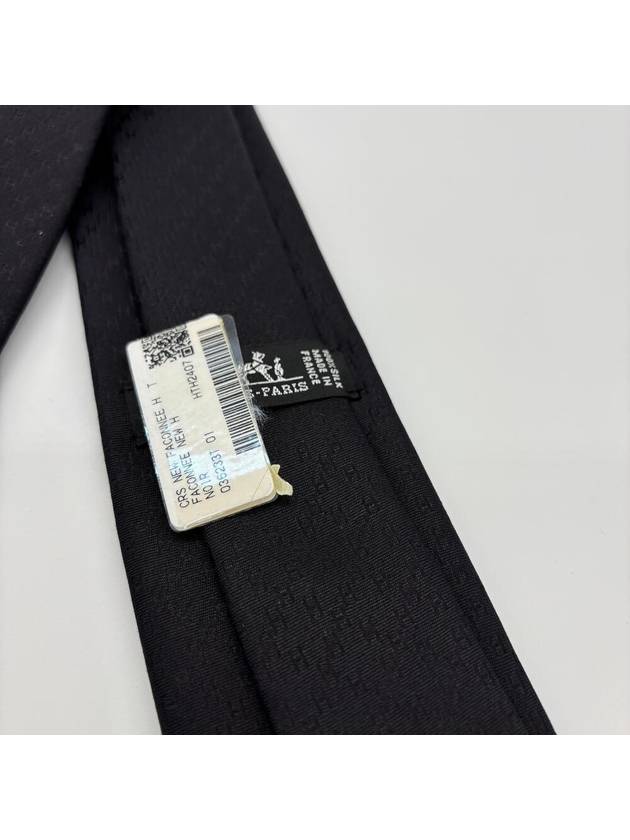 Faconnee New H Tie Black - HERMES - BALAAN 6