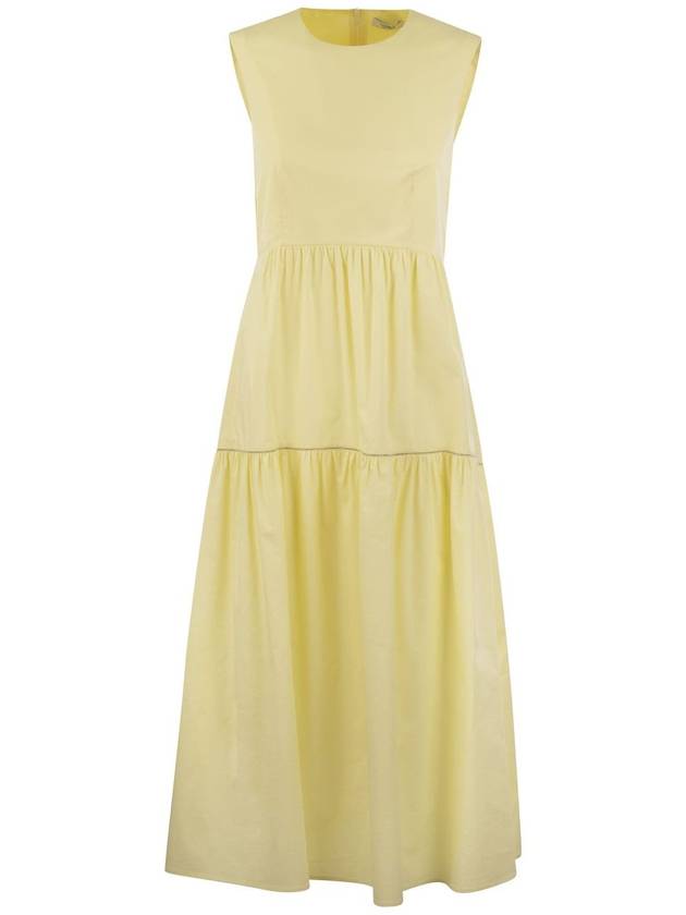 Midi dress in light stretch cotton satin - PESERICO - BALAAN 1