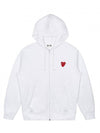 Men's Red Double Heart Wappen Zip Up Hoodie White - COMME DES GARCONS - BALAAN 1